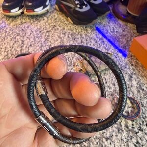Louis Vuitton leather cord bracelet